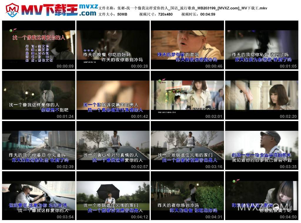 张彬-找一个像我这样爱你的人_国语_流行歌曲_MB203199